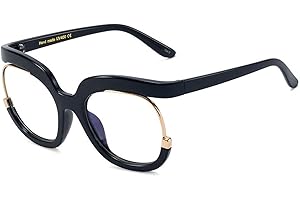 AOOLIA Grand Lunettes de Lecture Femme Hommes, Rond Lunette de vue, Anti-Lumière Bleue de l'Ordinateur Anti-vertige