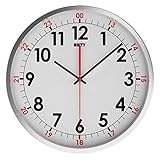 UNITY UNSW019 Lautlose Wanduhr mit Gehäuse aus rostfreiem Stahl - Avon, Durchmesser 30 cm