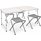 Riscko Folding Camping Table with 4 Stools