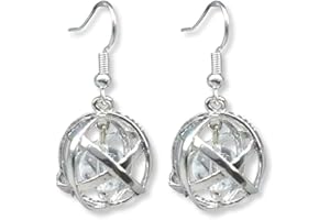 TENET - Orecchini a forma di Genesa con sferetta di Pietra con catenina in acciaio