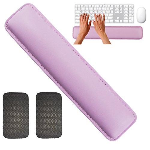 Druck PU Leder Computer Maus Tastatur Handgelenkauflage mit 2 PC, rutschhemmenden Matte, 46,5 cm Weich Handgelenk Kissen Pad mit Memory-Schaumstoff für Notebook/Desktop Tastatur, Anzug für Büros, Home, Gaming 18.3 * 3.2 *1 inch rose