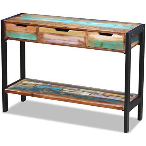 vidaXL Buffet 3 Tiroirs Bois de Récupération Massif Table Console Rangement