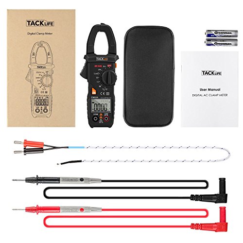 Tacklife CM02A Advanced Digital Clamp Meter Stromzange mit 6000 Counts,True RMS, Temperatur, Wechselstrom, AC / DC Spannung, Widerstand, Kapazitanz Test mit Hintergrundbeleuchtung - 8