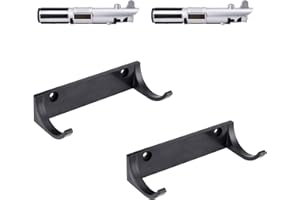 LEKUSHA Lightsaber Hilt Wall Mount Holder Light Saber Hilt Display Rack Hook Stand, Compatible for Any Lightsaber Hilt, Black Pack of 2