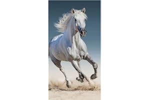 COMOYA Cheval d'équitation – Excellente idée cadeau pour enfants – Serviette de sauna, serviette de plage, serviette de bain, 70 x 140 cm, 100 coton Cheval 01