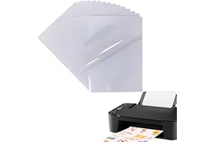 DeJivsin 12 arkuszy Papierowe naklejki winylowe do drukarki atramentowej, samoprzylepnej do zadrukowania, folia samoprzylepna A4, papier samoprzylepny do drukowania laserowego i atramentowego