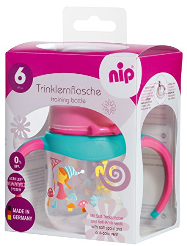 nip Trinklernflasche PP mit Soft-Trinkschnabel Silikon, 6 Monate+, 150 ml, Girl - 2