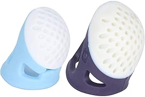 Agatige 2 Piezas de dedal de Silicona para Coser, Protector de Dedos de Manga de dedal de Costura Manual para Accesorios de Manualidades DIY