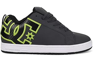 DC Shoes Homme Court Graffik Chaussure de Skate, Gris/Noir/Vert, 44.5 EU