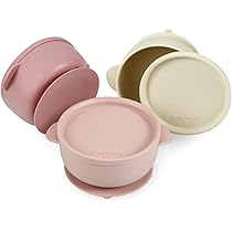 PandaEar 3 Pack Suction Plates For Toddlers - Divided Baby Plates With Suction, 100% Food Grade Silicone, Microwave & Dishwasher Safe
