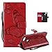 Produktbild Vectady für Huawei Honor 7X Hülle, Schutz Flip Cover Case Ledertasche Kunstleder Handyhülle für Huawei Honor 7X Hüllen Schutzhülle Tasche Klapphülle Leder Handytasche mit Magnetverschluss Standfunktion Kartenfach Silikon Rückseite Case Schmetterling Muster PU Leder Etui Brieftasche Schale für Huawei Honor 7X - Rosso
