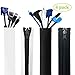 Produktbild Kohmui Neopren Zip-up Kabelschlauch, 4er Set Universal Kabelkanal Kabelbündel Kabelführungsmuffen, Flexible Cord Organizer Kabelhülle Schutz-System für PC TV Büro, Computer, Heimkino