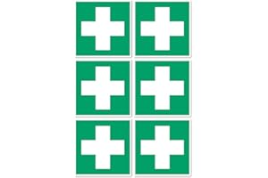 HAVATI Primeros auxilios, señal de rescate: E003 – DIN EN ISO 7010 / ASR A1.3 – pegatina: 5 cm, 6 unidades