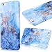 Produktbild GrandEver iPhone 6S Plus Marmor Hülle, iPhone 6 Plus 5.5 Zoll Hartschale Marble Case Hardcase Blau Stein Malerei Muster Schutzhülle Handyhülle Hartcase Hartplastik Design Tasche Schutz Etui Protective Smart Cover Telefonkasten Schlank Dünn Abdeckung Hard Backcover