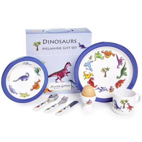 7 Piece Children's Melamine Gift Set -DINOSAURS