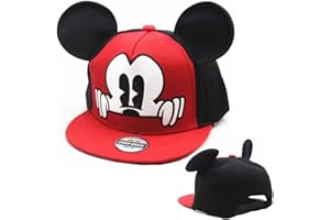 YGCHEN Mouse Baseball Cap für Mickey Baseballkappe Kinder Sommerhut Maus Basecap Hut mit Ohren Baseball Kappen Verstellbare Schirmmütze Kinder Sport Sonnenschutz Cap