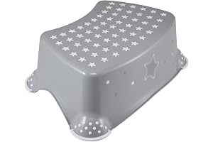 keeeper Stars Tritthocker, Ab ca. 3 bis ca. 14 Jahren, Anti-Rutsch-Funktion, Tomek, Grau
