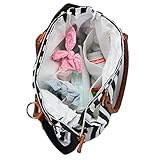 Wickeltaschen von nimnik | Windel Tasche w/Wickelauflage | Designer Staubbeutel für Mädchen Jungen Zwillinge | schwarz Streifen - 4