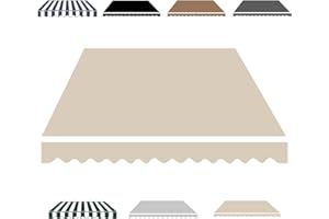 GENERIC Telo per Tende da Sole Manuale 2.0m 2.5m 3.0m 3.6m 4m 5m, Tessuto di Ricambio per Tende da Sole da Giardino Esterno, Tettoia di Ricambio Retrattile per Balcone(Beige,300x200cm)