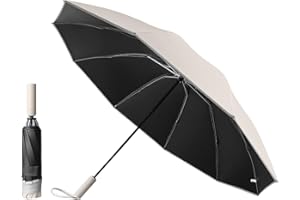 erised's bifrost Grande Portátil Paraguas Plegable Invertido de Viaje Mango de Apertura/Cierre Automático Capa de Revestimiento/Protección UV Anti UPF 50 99,9% Paraguas de Golf Hombres Mujeres