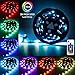 Produktbild Elfeland LED Streifen 2M Stripes Band Hintergrundbeleuchtung LED Strip Bänder RGB 60 Leds 5050SMD Lichtband Lichterkette Lichtstreifen mit Fernbedienung für TV Beleuchtung Schrank Party Haus Deko