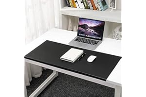 SJH 2.2mm Thick Desk Mat with Edge Protection,Large Waterproof Table Mat,Durable Leather Desk Pad Cover,Laptop Keyboard Desk Protector,Wipe Clean