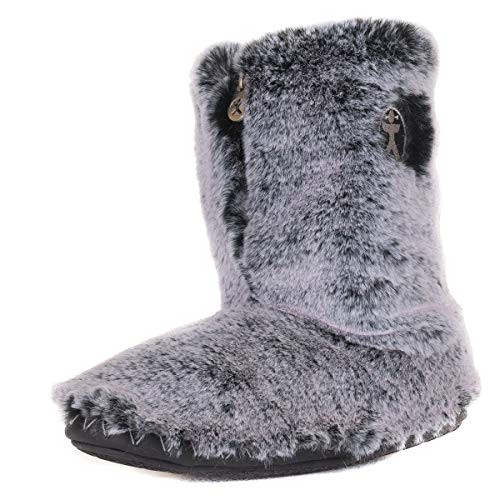 Bedroom Athletics Chambre à Coucher d'athlétisme pour Femme Cole de en Fausse Fourrure Chaussons Bottes - Noir - Black Lemur, 37 EU