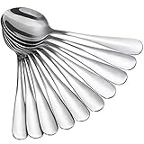 Anpro Lot de 10 PCS Cuillères à Thé,Café Expresso Acier Inoxydable Cuillère à Dessert pour Prendre du thé,café,gâteau - 13.7CM de Longueur