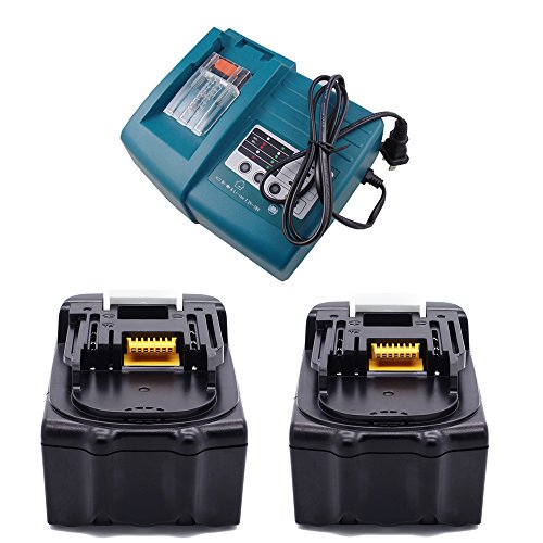 détail AAA+ 2 pièce Batterie De Rechange 18V Lithium-Ion 5,0Ah pour BL1830 BL1850 + 1 pièce Chargeur Makita DC18RC (2x batterie & 1x Chargeur)