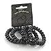 Set of 4 Black Telephone Cord Coil Twist Hair Elastics Bobbles Bands