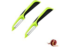 LURORA2021 Pelador de Frutas Pelador de Patatas y Verduras de Acero Inoxidable Pelador con Hoja Giratoria Y Mango Antideslizante Pela y Corta Rápido Ideal para Pelar Patatas Zanahorias y Diversas Verduras Frutas