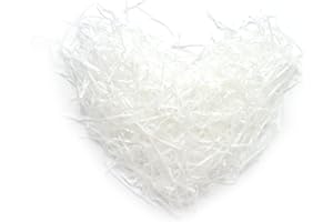 Lyaor 200 Grammi Carta Velina Tagliuzzata Decoro Carta Rafia Erba di Pasqua Riempimento per Confezione di Regalo Cestino Riempimento per Compleanno/Matrimonio/San Valentino/Festa - Bianca