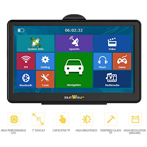 SAT NAV 7 inch 8 GB high brightness touchscreen gps navigator including ...