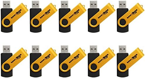 BESTRUNNER 10Pcs 8GB Swivel USB 2.0 Flash Drive Memory Stick Foldable Storage Thumb U Disk Gift Golden