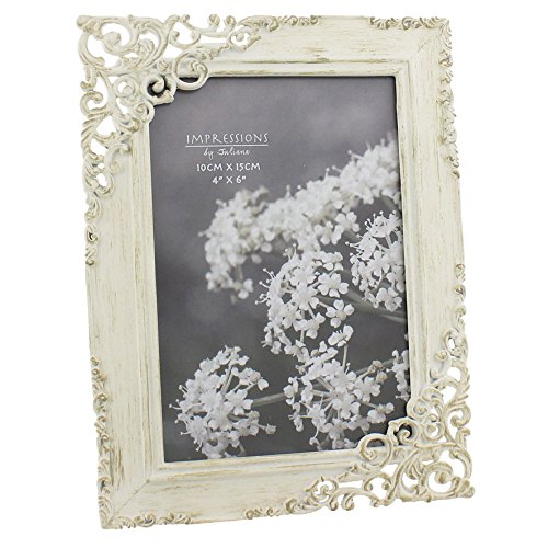 Vintage Style Ornate Cream Metal Photo Frame New Boxed