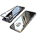 Produktbild Coollee Galaxy S9 Hülle Magnet 9H Tempered Glass Backcover für Samsung Galaxy S9, Handyhülle Kreativ 360 Grad Magnetic Metall Frame Bumper Magnetische Transparent Gehärtetem Glas Cover (Klar Schwarz)