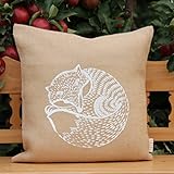 Jute-Kissen-Bezug * Fuchs * / Kaffee-Sack-Leinen / Rupfen / Hochzeit Dekoration: rustikal & vintage - Willkommen Gruß im Shabby-Chic-Style - retro: Dekokissen 50 cm x 50 cm - HANDMADE