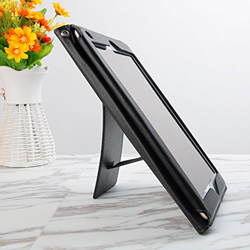 iPad Pro 9.7 Hüllen, iEGrow Ultra dünn PU Leder Tasche Schutzhülle Schale Smart Case mit Auto Schlaf und Wach Funktion für Apple Tablette iPad Pro 9.7 Zoll, iPad Air und iPad Air 2 Schwarz - 5