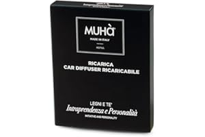 MUHA' | Profumatore Auto Ricarica, Fragranza Legni e Tè, Rilascio Graduale di Profumo