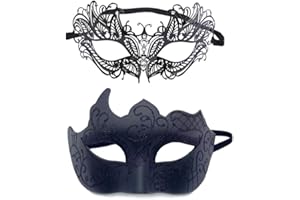 YIMINI 2 Stück Venezianische Maske, Venezianische Maskerade Maske, Ball Masquerade Mask, Maskerade Maske Venezianischen, Geeignet für Männer, Frauen, Tänze, Partys