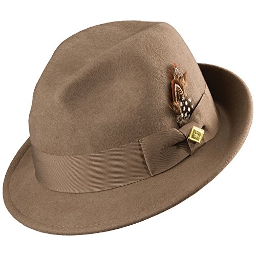 Stacy Adams Men's Wool Felt Pinch Front Fedora Hat