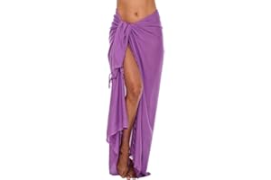 SHU-SHI - Sarong/paréo - pour femme - look de plage - à porter au-dessus du maillot de bain - taille unique - violet vif