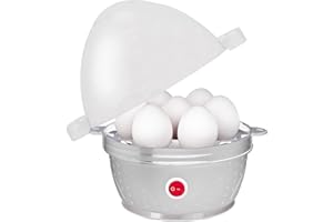Slabo cuociuova Elettrico 1 Uovo - 7 Uova | Uovo da Colazione | Protezione Integrata Contro Il surriscaldamento | Cuociuova | Luce di Controllo | Misurno con pungidito | 380Watt | Senza BPA - Bianca