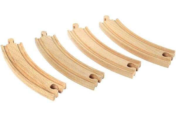 BRIO World - 33342 - Grands Rails Courbes 170 mm - Accessoire pour circuit de train en bois - Jouet pour garçons et filles à partir de 3 ans