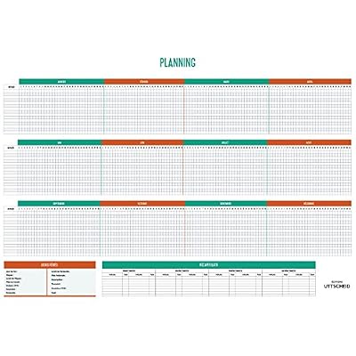 UTTSCHEID Planning perpétuel - Plastifié et effaçable. Feutre fourni - format A2 ( 59.6 x 42.2 cm )