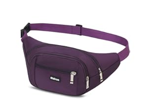 RIDIRUN Resistente al Agua riñonera Bolsa de Cintura 4 Bolsillos con Cremallera Bolsa riñonera de Viaje Senderismo al Aire Libre Deporte Vacaciones Dinero Bolsa de Cadera Paquete