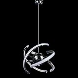 ELINKUME 26w Moderna Lampara Techo LED, Lamparas de Techo Salon Ajustable Creativa, Lampara de Techo Esférica Cromada, para S