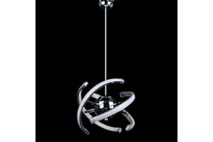 ELINKUME Nowoczesna lampa wisząca LED do salonu, regulowana lampa kuchenna 26 W, chromowana lampa wisząca, może zapewnić oświetlenie jadalni, sypialni i korytarza