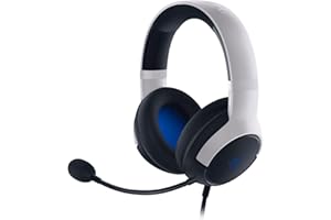 Razer Kaira X PlayStation Licensed Wired Gaming Headset: 50mm Drivers, Hyperclear Cardioid Mic, Memory Foam Cushions, On-Headset Controls, For PlayStation, PS5, PS4, PC, Mac, Mobile – White & Black
