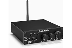 Fosi Audio BL20C 320 Watts Pouvoir Amplificateur Bluetooth 5.0 Lecteur de clé USB Mini Hi-FI 2.1 CH Classe D TDA7498E Ampli de Puissance intégré pour Enceintes Subwoofer Passives Actif Domestiques